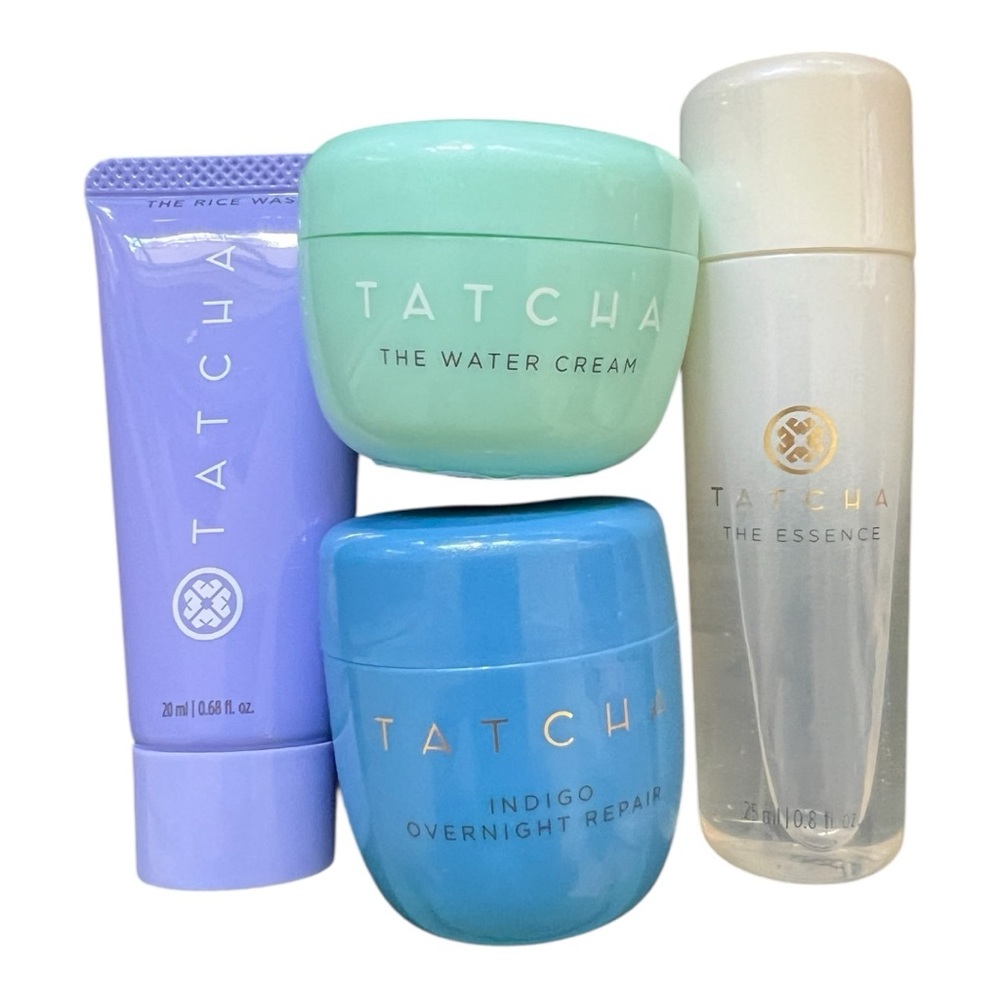 Tatcha Bundle of 4 - Rice Wash, Essence, Water Cream & Indigo night Cream
New